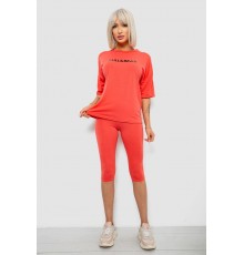 Костюм домашній жіночий з принтом, колір кораловий, 257R738