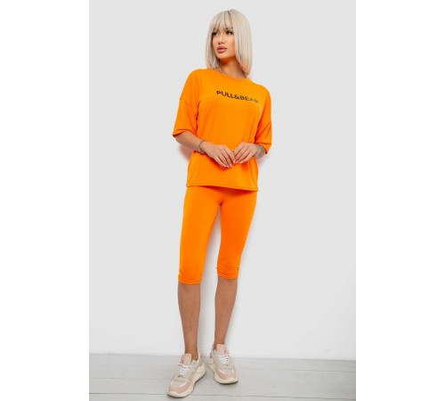 Костюм домашній жіночий з принтом, колір помаранчевий, 257R738