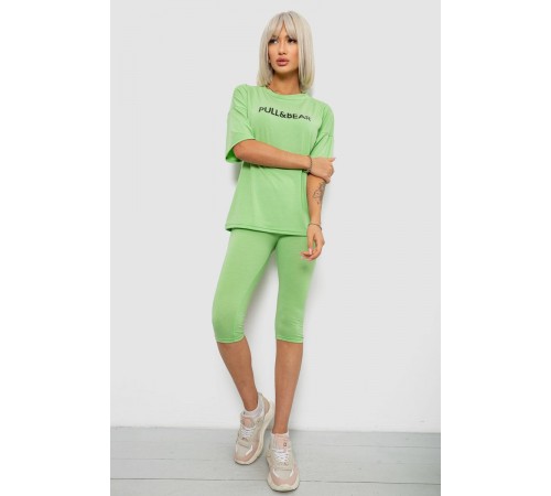 Костюм домашній жіночий з принтом, колір салатовий, 257R738