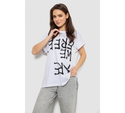 Футболка жіноча з принтом, колір білий, 244R3003