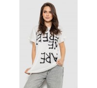 Футболка жіноча з принтом, колір молочний, 244R3003