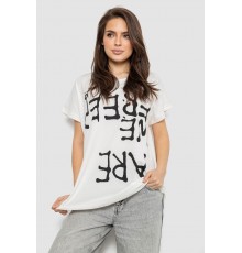 Футболка жіноча з принтом, колір молочний, 244R3003