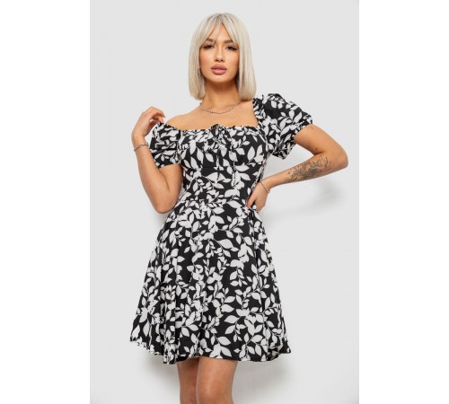 Платье женское с принтом софт, цвет черный, 257R811-2
