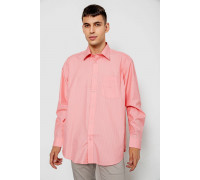 Рубашка мужская однотонная в полоску, цвет розовый, 244R331