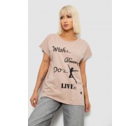 Футболка женская с принтом, цвет бежевый, 244R3004