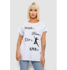 Футболка жіноча з принтом, колір білий, 244R3004