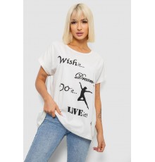 Футболка жіноча з принтом, колір молочний, 244R3004