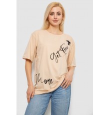 Футболка жіноча з принтом, колір бежевий, 244R3005