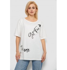 Футболка жіноча з принтом, колір молочний, 244R3005