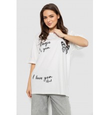 Футболка жіноча з принтом, колір молочний, 244R3006