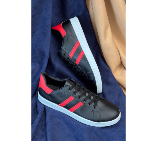 Кеды мужские, цвет черно-красный, 248RR219