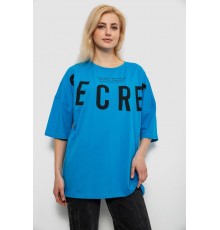 Футболка жіноча з принтом, колір бірюзовий, 244R3008-1
