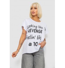 Футболка жіноча з принтом, колір білий, 244R3013-5