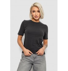 Футболка жіноча однотонна, колір грифельний, 241R1800