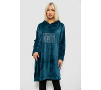 Туника женская однотонная велюровая, цвет изумрудный, 257R338