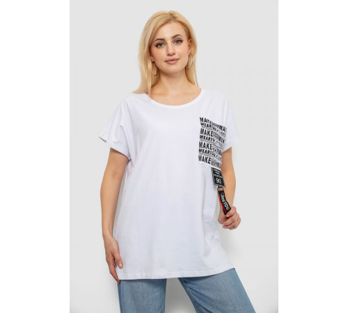 Футболка женская с принтом, цвет белый, 244R2412