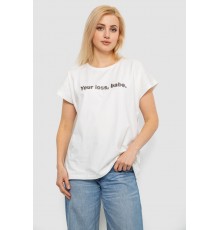 Футболка жіноча з принтом, колір молочний, 244R3016