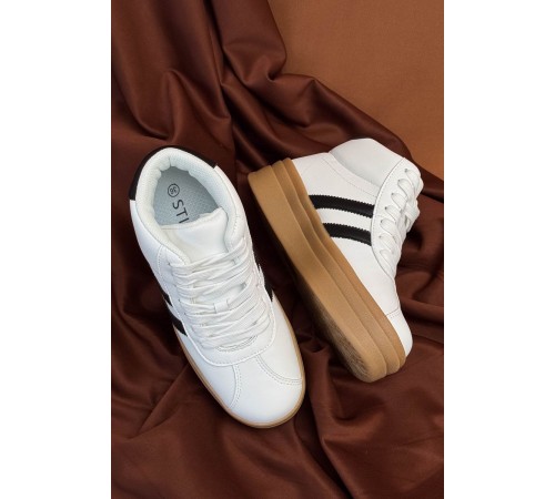 Кросівки жіночі демісезонні, колір біло-чорний, 248RWA160-3