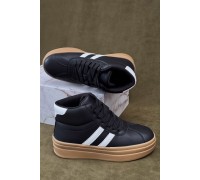 Кроссовки женские демисезонные, цвет черно-белый, 248RWA160