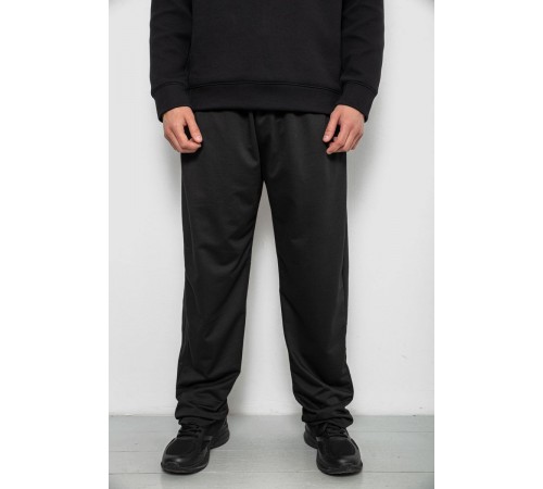 Спортивні штани чоловічі однотонні, колір чорний, 244R41272