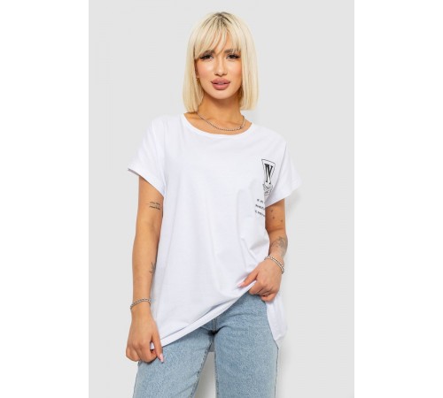 Футболка жіноча з принтом, колір білий, 244R2430