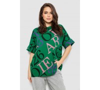 Футболка женская с принтом, цвет зеленый, 244R4002-1