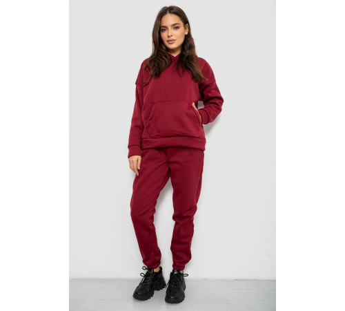 Спортивный костюм женский на флисе, цвет бордовый, 257R85
