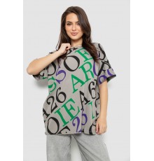 Футболка жіноча з принтом, колір сірий, 244R4002-1