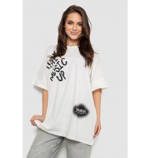 Футболка жіноча з принтом, колір молочний, 244R4002-2