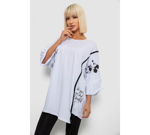 Футболка жіноча з принтом, колір білий, 244R4007