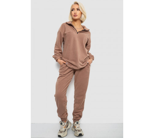 Спортивный костюм женский на флисе, цвет мокко, 241R2007