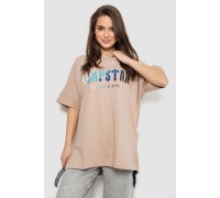 Футболка жіноча з принтом, колір бежевий, 244R4012