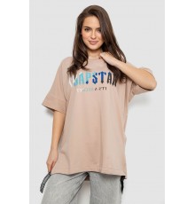 Футболка жіноча з принтом, колір бежевий, 244R4012