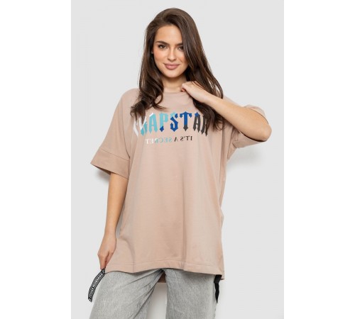 Футболка жіноча з принтом, колір бежевий, 244R4012