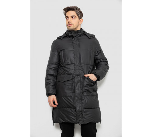 Куртка мужская зимняя удлиненная, цвет черный, 244RH76-30