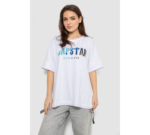 Футболка женская с принтом, цвет белый, 244R4012