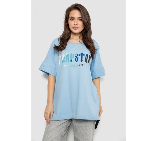 Футболка жіноча з принтом, колір блакитний, 244R4012