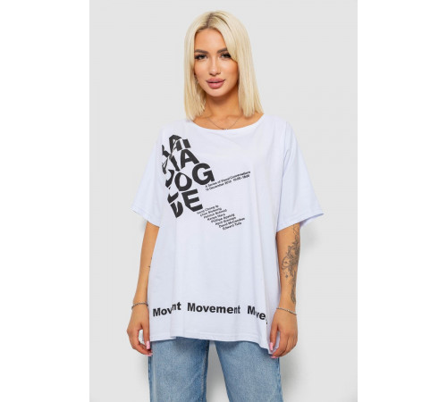 Футболка женская с принтом, цвет белый, 244R5003