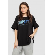 Футболка жіноча з принтом, колір чорний, 244R4012
