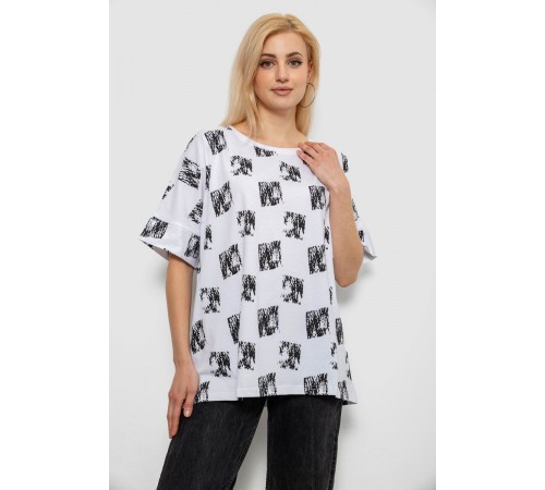 Футболка жіноча з принтом, колір білий, 244R4015