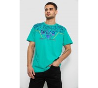 Футболка мужская с принтом, цвет бирюзовый, 244R17513