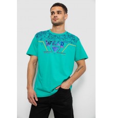 Футболка мужская с принтом, цвет бирюзовый, 244R17513