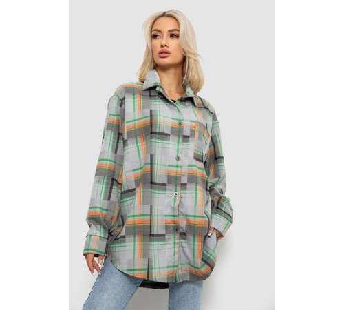 Сорочка жіноча в клітинку, колір сіро-помаранчевий, 257R505