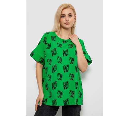 Футболка жіноча з принтом, колір зелений, 244R4015