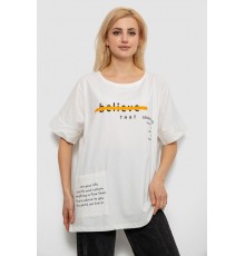 Футболка жіноча з принтом, колір молочний, 244R4020