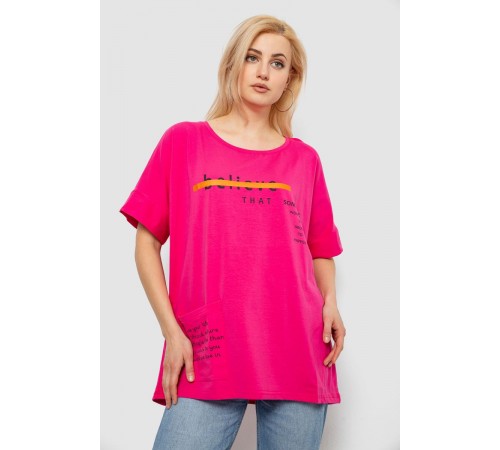 Футболка жіноча з принтом, колір рожевий, 244R4020