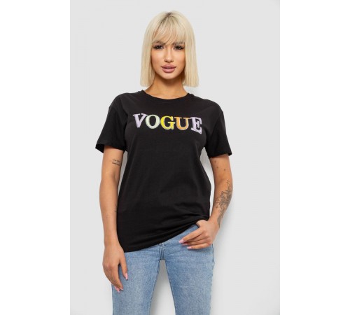 Футболка женская с принтом, цвет черный, 244R4022