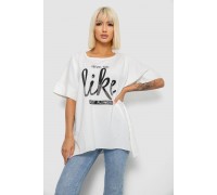 Футболка жіноча з принтом, колір молочний, 244R4023