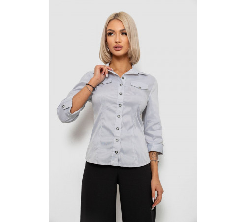Рубашка классическая в полоску, цвет серый, 230R643