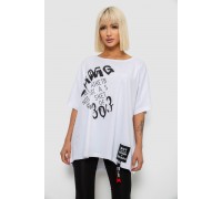 Футболка жіноча з принтом, колір білий, 244R5002